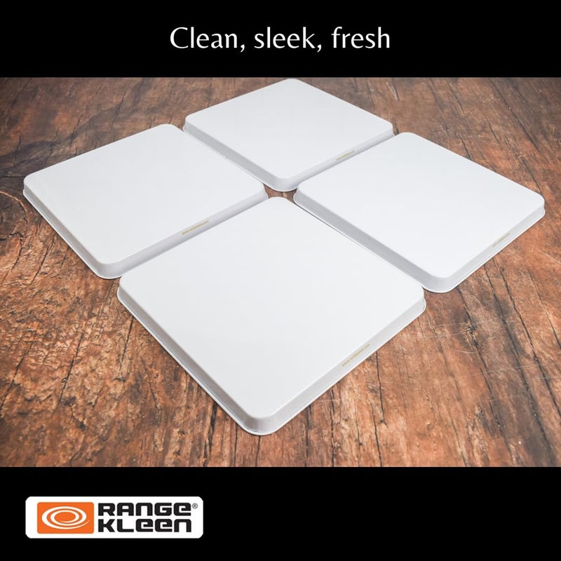 Range Kleen Stove Burner Covers â€“ 4 White 9.5â€ Square Burner Covers for Electric Stove - Image 5